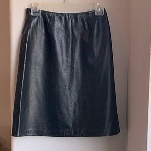Vintage Black Leather Skirt